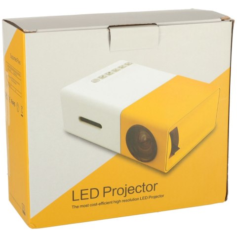 Mini projektor rzutnik przenośny LED TFT LCD 1920x1080 24-60" USB HDMI 12V biało-pomarańczowy Mini projektor rzutnik przenośny LED TFT LCD 1920x1080 24-60" USB HDMI 12V biało-pomarańczowy