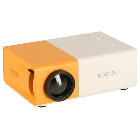 Mini projektor rzutnik przenośny LED TFT LCD 1920x1080 24-60" USB HDMI 12V biało-pomarańczowy Mini projektor rzutnik przenośny LED TFT LCD 1920x1080 24-60" USB HDMI 12V biało-pomarańczowy