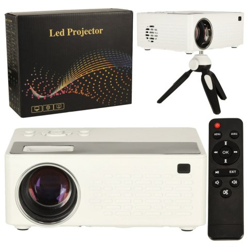 Projektor rzutnik przenośny LED TFT LCD 16:9 1920x1080 USB 20W biały Projektor rzutnik przenośny LED TFT LCD 16:9 1920x1080 USB 20W biały