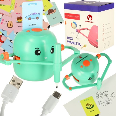 Robot Edukacyjny interaktywny nauka rysowania fiszki zielony ENG Robot Edukacyjny interaktywny nauka rysowania fiszki zielony ENG