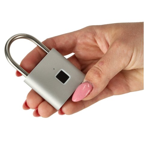 Zamek elektroniczny SMART kłódka inteligentna na odcisk palca stalowy karbon Zamek elektroniczny SMART kłódka inteligentna na odcisk palca stalowy karbon