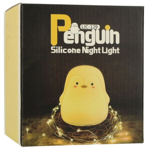 Lampka nocna dla dzieci silikonowa dotykowa miękka LED biała RGB pingwinek Lampka nocna dla dzieci silikonowa dotykowa miękka LED biała RGB pingwinek