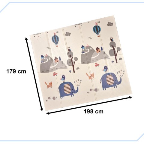 Mata edukacyjna piankowa dwustronna składana słonie las 180 x 200 cm Mata edukacyjna piankowa dwustronna składana słonie las 180 x 200 cm