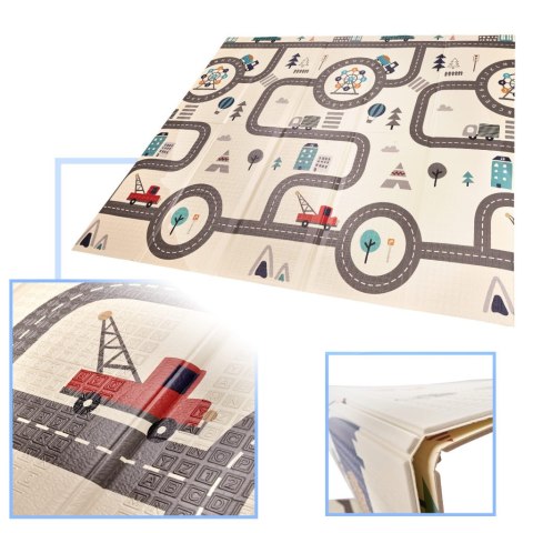 Mata edukacyjna piankowa dwustronna składana słonie las 180 x 200 cm Mata edukacyjna piankowa dwustronna składana słonie las 180 x 200 cm
