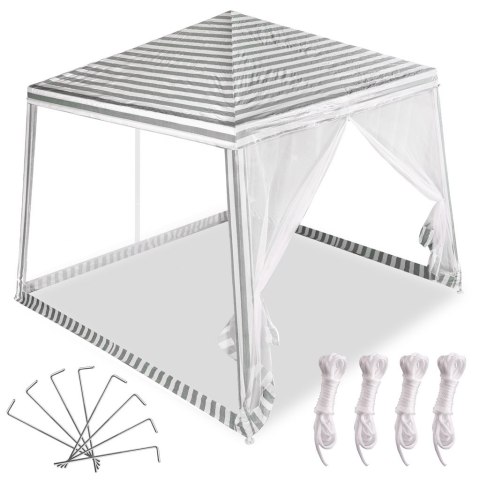 Pawilon ogrodowy namiot imprezowy handlowy altana z moskitiera biały 3 X 3 m Pawilon ogrodowy namiot imprezowy handlowy altana z moskitiera biały 3 X 3 m