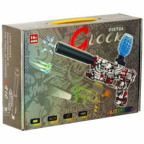 Pistolet na kulki żelowe wodne karabin zasilanie akumulatorowe USB + okulary 550szt. 7-8mm Pistolet na kulki żelowe wodne karabin zasilanie akumulatorowe USB + okulary 550szt. 7-8mm
