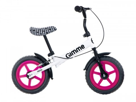 Rowerek biegowy z hamulcem Nemo 11" różowy 3+ GIMME Rowerek biegowy z hamulcem Nemo 11" różowy 3+ GIMME