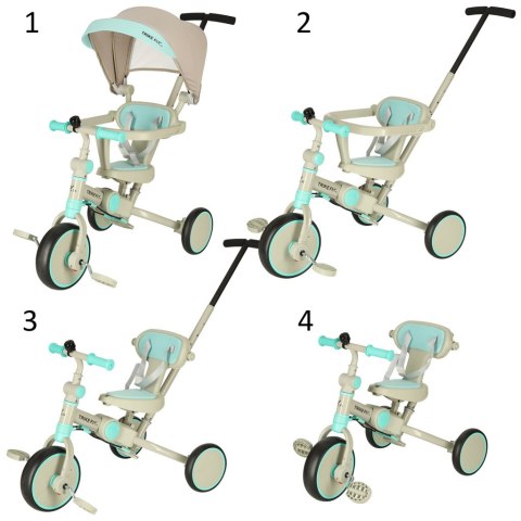Rowerek trójkołowy TRIKE FIX V4 rower spacerówka rowerek biegowy 6w1 szary niebieski Rowerek trójkołowy TRIKE FIX V4 rower spacerówka rowerek biegowy 6w1 szary niebieski