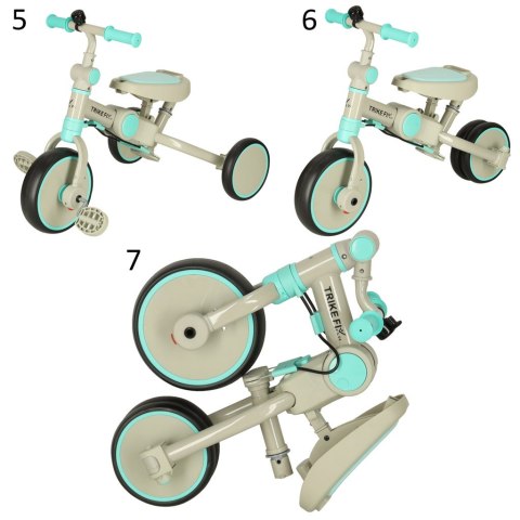Rowerek trójkołowy TRIKE FIX V4 rower spacerówka rowerek biegowy 6w1 szary niebieski Rowerek trójkołowy TRIKE FIX V4 rower spacerówka rowerek biegowy 6w1 szary niebieski