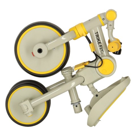 Rowerek trójkołowy TRIKE FIX V4 rower spacerówka rowerek biegowy 6w1 szary żółty Rowerek trójkołowy TRIKE FIX V4 rower spacerówka rowerek biegowy 6w1 szary żółty