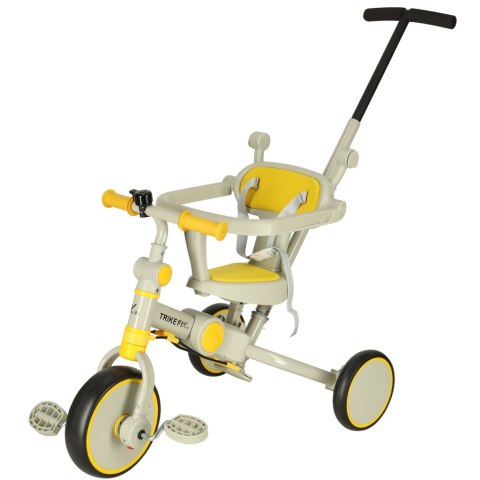 Rowerek trójkołowy TRIKE FIX V4 rower spacerówka rowerek biegowy 6w1 szary żółty Rowerek trójkołowy TRIKE FIX V4 rower spacerówka rowerek biegowy 6w1 szary żółty