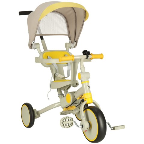 Rowerek trójkołowy TRIKE FIX V4 rower spacerówka rowerek biegowy 6w1 szary żółty Rowerek trójkołowy TRIKE FIX V4 rower spacerówka rowerek biegowy 6w1 szary żółty