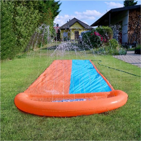 Ślizg wodny ślizgawka wodna z fontanną do pływania zjeżdżalnia podwójny 488 cm BESTWAY 52328 Ślizg wodny ślizgawka wodna z fontanną do pływania zjeżdżalnia podwójny 488 cm BESTWAY 52328