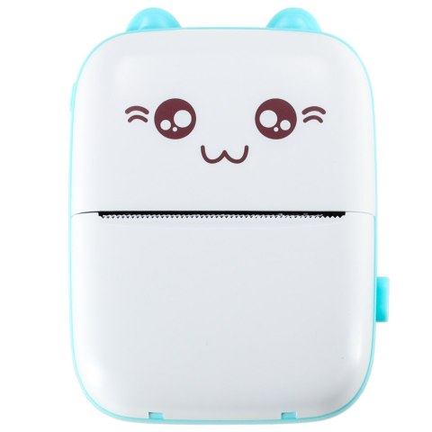 Drukotek drukarka mini termiczna do zdjęć notatek etykiet + kabel USB kotek kot niebieski Drukotek drukarka mini termiczna do zdjęć notatek etykiet + kabel USB kotek kot niebieski