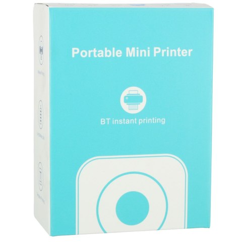 Drukotek drukarka mini termiczna do zdjęć notatek etykiet + kabel USB kotek kot niebieski Drukotek drukarka mini termiczna do zdjęć notatek etykiet + kabel USB kotek kot niebieski