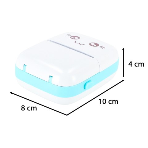 Drukotek drukarka mini termiczna do zdjęć notatek etykiet + kabel USB kotek kot niebieski Drukotek drukarka mini termiczna do zdjęć notatek etykiet + kabel USB kotek kot niebieski