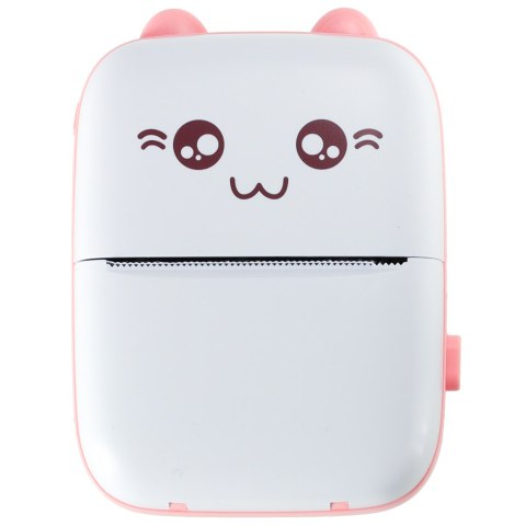 Drukotek drukarka mini termiczna do zdjęć notatek etykiet + kabel USB kotek kot różowy Drukotek drukarka mini termiczna do zdjęć notatek etykiet + kabel USB kotek kot różowy