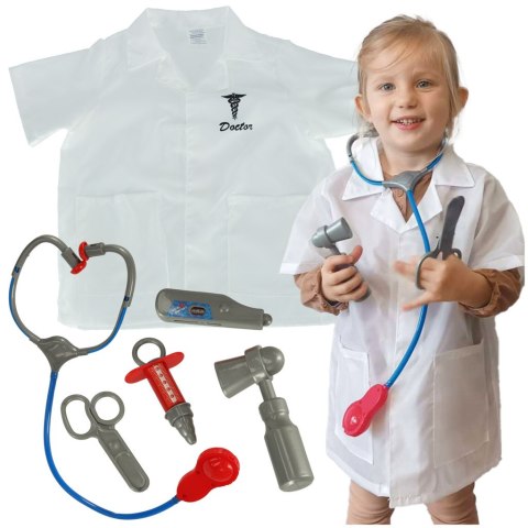 Kostium strój karnawałowy przebranie lekarz strój doktora kitel lekarski zestaw 3-8 lat Kostium strój karnawałowy przebranie lekarz strój doktora kitel lekarski zestaw 3-8 lat