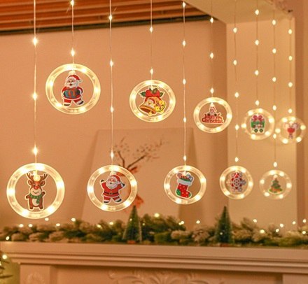 Kurtyna LED na okno girlanda bombki świąteczna choinkowa 3 m 125 LED Kurtyna LED na okno girlanda bombki świąteczna choinkowa 3 m 125 LED