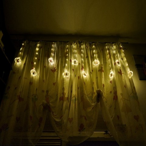 Kurtyna LED na okno girlanda bombki świąteczna choinkowa 3 m 125 LED Kurtyna LED na okno girlanda bombki świąteczna choinkowa 3 m 125 LED