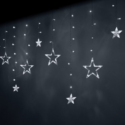 Lampki LED kurtyna gwiazdki 2,5m 138LED zimny biały Lampki LED kurtyna gwiazdki 2,5m 138LED zimny biały