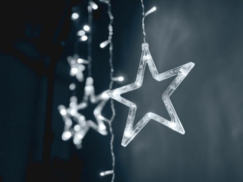 Lampki LED kurtyna gwiazdki 2,5m 138LED zimny biały Lampki LED kurtyna gwiazdki 2,5m 138LED zimny biały