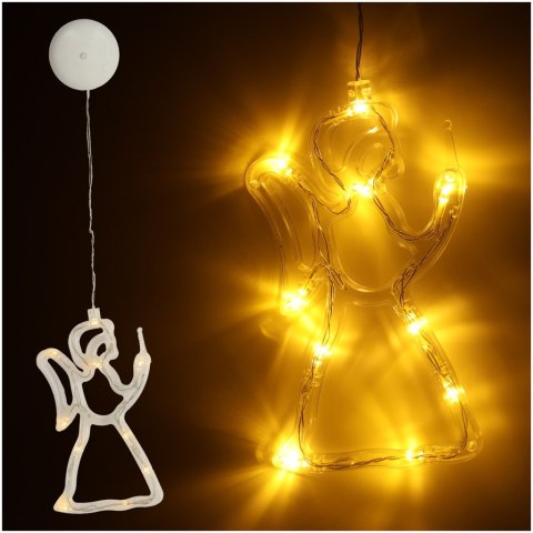 Lampki LED wisząca dekoracja okna świąteczna aniołek przyssawki 49cm 10 LED Lampki LED wisząca dekoracja okna świąteczna aniołek przyssawki 49cm 10 LED