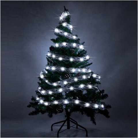 Wstążka ozdobna taśma LED 10m 100LED lampki choinkowe ozdoba świąteczna zimny biały na baterie Wstążka ozdobna taśma LED 10m 100LED lampki choinkowe ozdoba świąteczna zimny biały na baterie