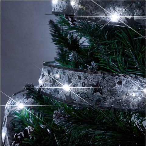 Wstążka ozdobna taśma LED 10m 100LED lampki choinkowe ozdoba świąteczna zimny biały na baterie Wstążka ozdobna taśma LED 10m 100LED lampki choinkowe ozdoba świąteczna zimny biały na baterie