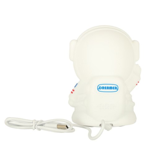 Lampka nocna dla dzieci silikonowa dotykowa miękka 8 LED USB RGB biała astronauta Lampka nocna dla dzieci silikonowa dotykowa miękka 8 LED USB RGB biała astronauta