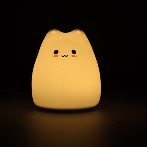 Lampka nocna dla dzieci silikonowa dotykowa miękka RGB LED biała kotek Lampka nocna dla dzieci silikonowa dotykowa miękka RGB LED biała kotek