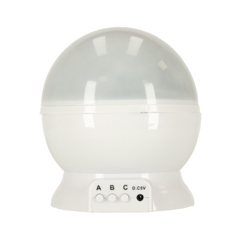 Lampka nocna projektor gwiazd 2w1 USB biała Lampka nocna projektor gwiazd 2w1 USB biała