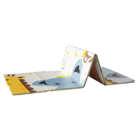 Mata edukacyjna piankowa dwustronna składana zwierzęta ulica 180 x 200 cm Mata edukacyjna piankowa dwustronna składana zwierzęta ulica 180 x 200 cm