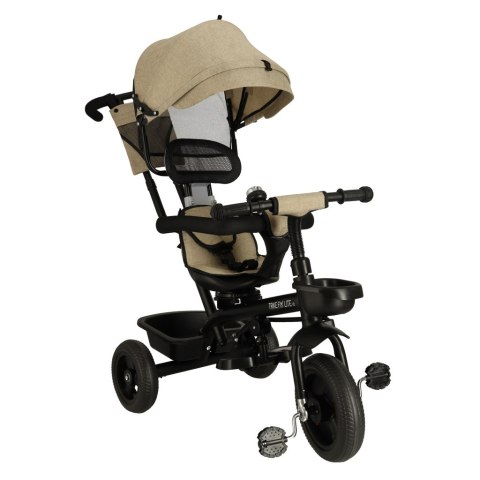 Rowerek trójkołowy TRIKE FIX Lite V2 3w1 z daszkiem obracany regulowany spacerówka prowadnik pasy beżowy Rowerek trójkołowy TRIKE FIX Lite V2 3w1 z daszkiem obracany regulowany spacerówka prowadnik pasy beżowy