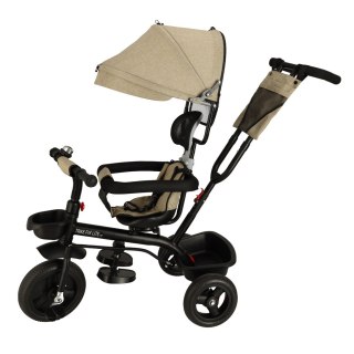 Rowerek trójkołowy TRIKE FIX Lite V2 3w1 z daszkiem obracany regulowany spacerówka prowadnik pasy beżowy