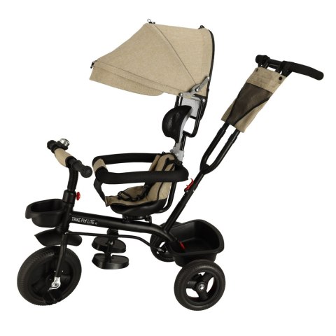 Rowerek trójkołowy TRIKE FIX Lite V2 3w1 z daszkiem obracany regulowany spacerówka prowadnik pasy beżowy Rowerek trójkołowy TRIKE FIX Lite V2 3w1 z daszkiem obracany regulowany spacerówka prowadnik pasy beżowy
