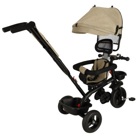 Rowerek trójkołowy TRIKE FIX Lite V2 3w1 z daszkiem obracany regulowany spacerówka prowadnik pasy beżowy Rowerek trójkołowy TRIKE FIX Lite V2 3w1 z daszkiem obracany regulowany spacerówka prowadnik pasy beżowy