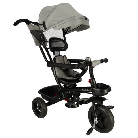 Rowerek trójkołowy TRIKE FIX Lite V2 3w1 z daszkiem obracany regulowany spacerówka prowadnik pasy szary Rowerek trójkołowy TRIKE FIX Lite V2 3w1 z daszkiem obracany regulowany spacerówka prowadnik pasy szary