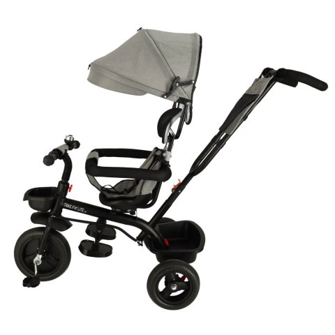 Rowerek trójkołowy TRIKE FIX Lite V2 3w1 z daszkiem obracany regulowany spacerówka prowadnik pasy szary Rowerek trójkołowy TRIKE FIX Lite V2 3w1 z daszkiem obracany regulowany spacerówka prowadnik pasy szary