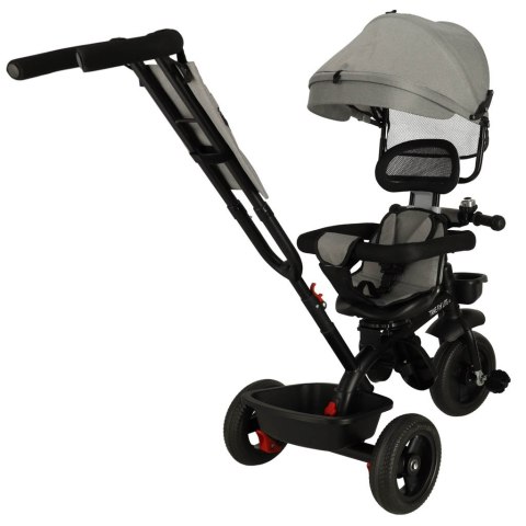 Rowerek trójkołowy TRIKE FIX Lite V2 3w1 z daszkiem obracany regulowany spacerówka prowadnik pasy szary Rowerek trójkołowy TRIKE FIX Lite V2 3w1 z daszkiem obracany regulowany spacerówka prowadnik pasy szary