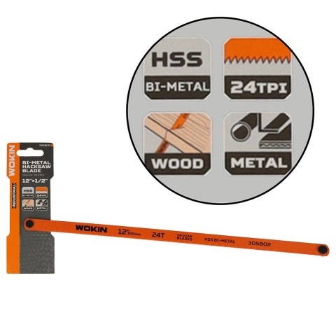 Brzeszczot bimetalowy do cięcia metalu drewna 300x12mm zestaw 2 sztuki WOKIN Brzeszczot bimetalowy do cięcia metalu drewna 300x12mm zestaw 2 sztuki WOKIN