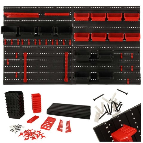 Organizer ścienny warsztatowy garażowy ścianka narzędziowa półki uchwyty haczyki wieszaki pojemniki 48x21x1 cm KAFUWELL Organizer ścienny warsztatowy garażowy ścianka narzędziowa półki uchwyty haczyki wieszaki pojemniki 48x21x1 cm KAFUWELL