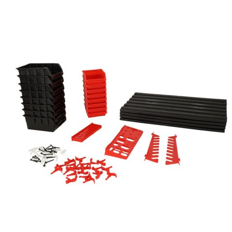 Organizer ścienny warsztatowy garażowy ścianka narzędziowa półki uchwyty haczyki wieszaki pojemniki 48x21x1 cm KAFUWELL Organizer ścienny warsztatowy garażowy ścianka narzędziowa półki uchwyty haczyki wieszaki pojemniki 48x21x1 cm KAFUWELL
