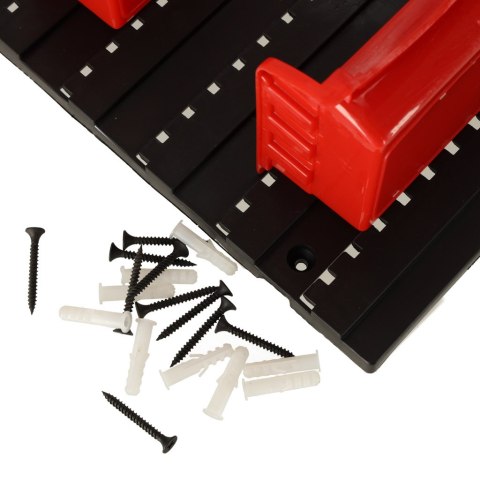 Organizer ścienny warsztatowy garażowy ścianka narzędziowa półki uchwyty haczyki wieszaki pojemniki 48x21x1 cm KAFUWELL Organizer ścienny warsztatowy garażowy ścianka narzędziowa półki uchwyty haczyki wieszaki pojemniki 48x21x1 cm KAFUWELL