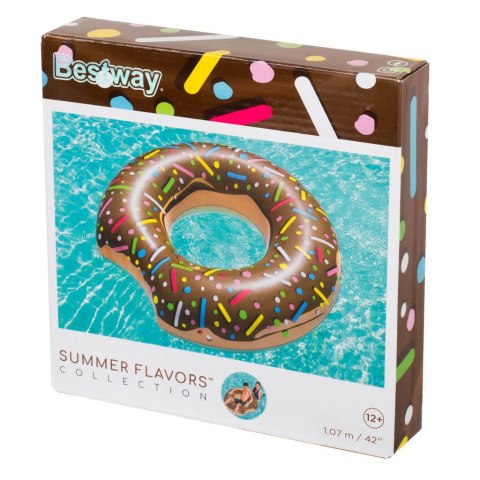Kółko do pływania koło dmuchane BESTWAY 36188 donut brązowe 107cm Kółko do pływania koło dmuchane BESTWAY 36188 donut brązowe 107cm