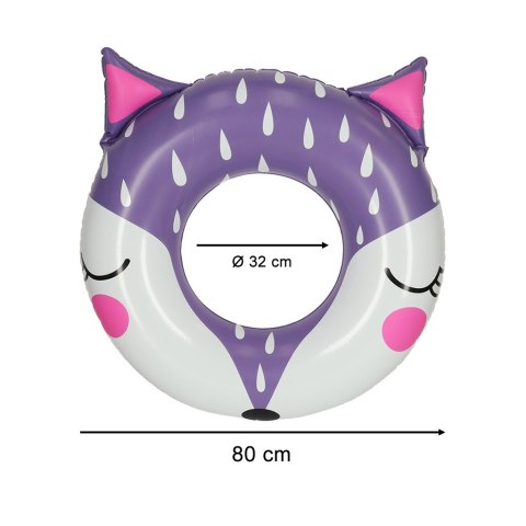 Kółko do pływania koło dmuchane kółko plażowe lisek 80cm max 60kg Kółko do pływania koło dmuchane kółko plażowe lisek 80cm max 60kg