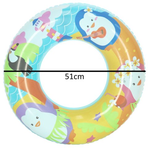 Kółko do pływania koło dmuchane kółko plażowe pingwinek 60 kg BESTWAY 36113 51 cm Kółko do pływania koło dmuchane kółko plażowe pingwinek 60 kg BESTWAY 36113 51 cm