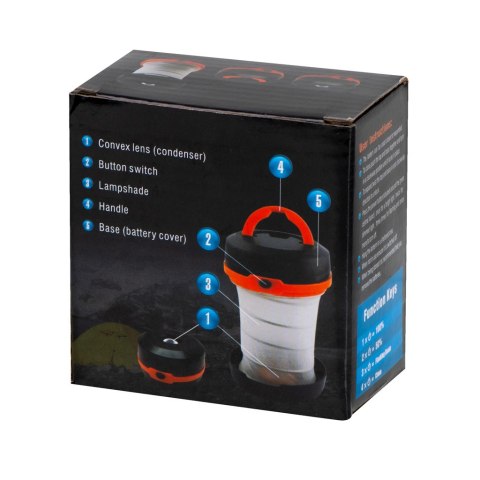 Lampa kempingowa turystyczna biwakowa latarka na baterie 2w1 3tryby LED Lampa kempingowa turystyczna biwakowa latarka na baterie 2w1 3tryby LED