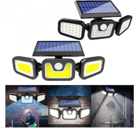 Lampa solarna LED potrójna czujnik ruchu i zmierzchu Lampa solarna LED potrójna czujnik ruchu i zmierzchu