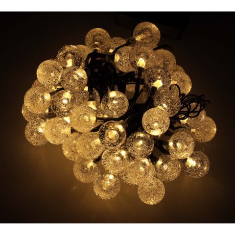 Lampki ogrodowe solarne kulki 7m 50LED ciepły biały Lampki ogrodowe solarne kulki 7m 50LED ciepły biały